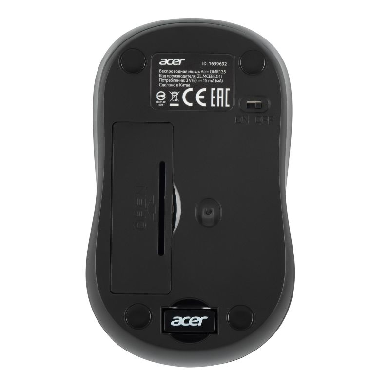 Мышь компьютерная Acer OMR135 зеленый (1000dpi) WLS USB (ZL. MCEEE.01I)