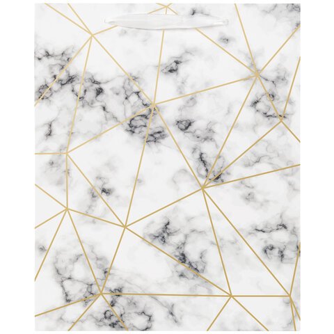 Пакет подарочный 26.5×12.7×33 см ЗОЛОТАЯ СКАЗКА «Golden Marble», тиснение фольгой