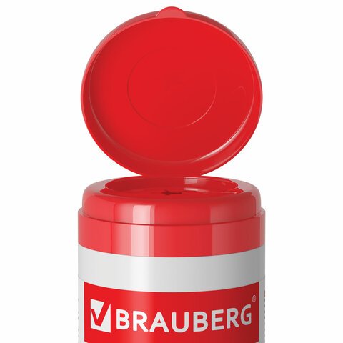 Чистящие салфетки BRAUBERG для экранов мониторов и оптических поверхностей, влажные, в тубе 100 шт. 