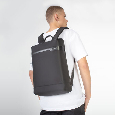 Рюкзак HEIKKI HIGH TECH (ХЕЙКИ) с отделением для ноутбука, черный, 43×28x12 см