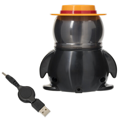 Точилка электрическая BRAUBERG, питание от USB/4 батареек АА, пингвин