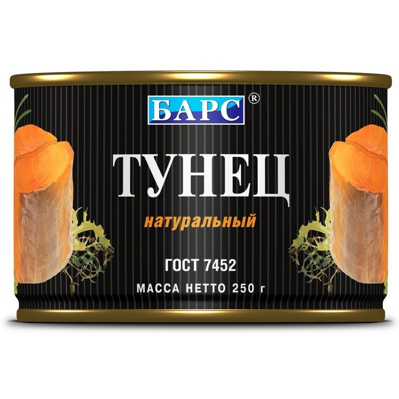 превью Тунец Барс натуральный кусочками в собственном соку 250 г