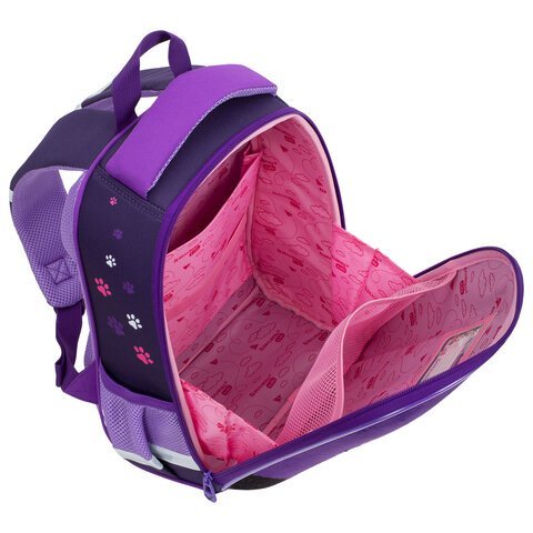 Ранец BRAUBERG KIDS START, 1 отделение, 2 кармана, «Sweet cheeks», велюровая панель, 35×26х13см
