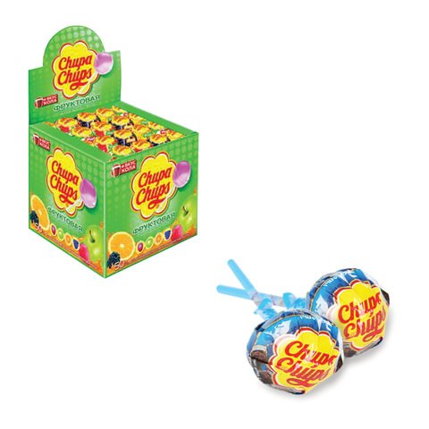 превью Карамель CHUPA CHUPS (Чупа-Чупс) фруктовая с соком + кола, 12 г
