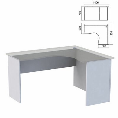 Стол компактный ЧАСТЬ 2 «Арго»1400×1200х760 ммправыйсерый