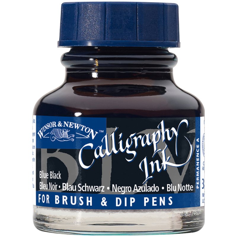 превью Тушь Winsor&Newton для каллиграфии (синяя крышка), 30мл, виноградная черная