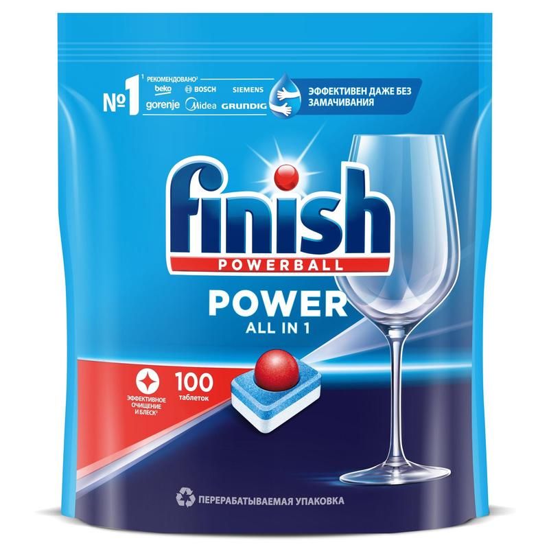 превью Таблетки для посудомоечных машин Finish Power (100 штук в упаковке)