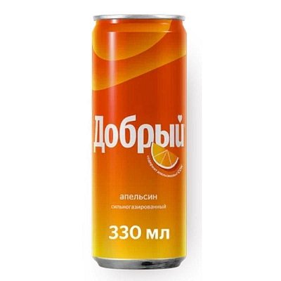 Напиток Добрый газированный с апельсином 0.33 л (12 штук в упаковке)