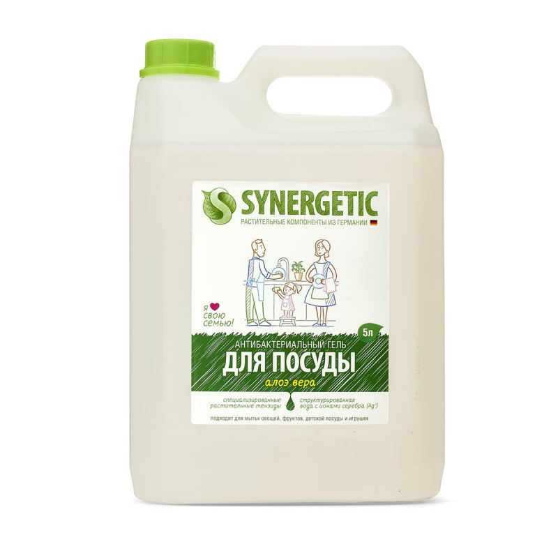 Средство для мытья посуды Synergetic Алоэ концентрат 5 л