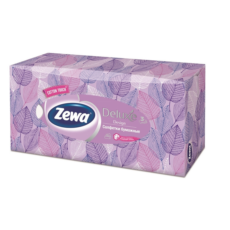 Салфетки Zewa Soft (20×20,5см, 3-слойные, белые, 90 штук)