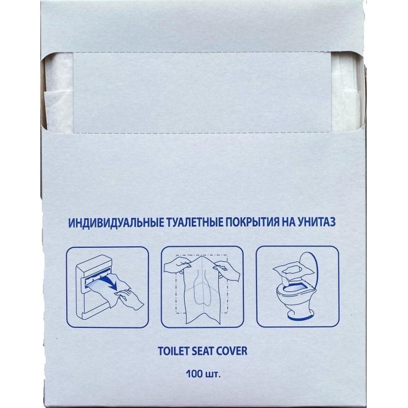 превью Одноразовые покрытия на унитаз д/дисп 1/4сл 100шт/уп
