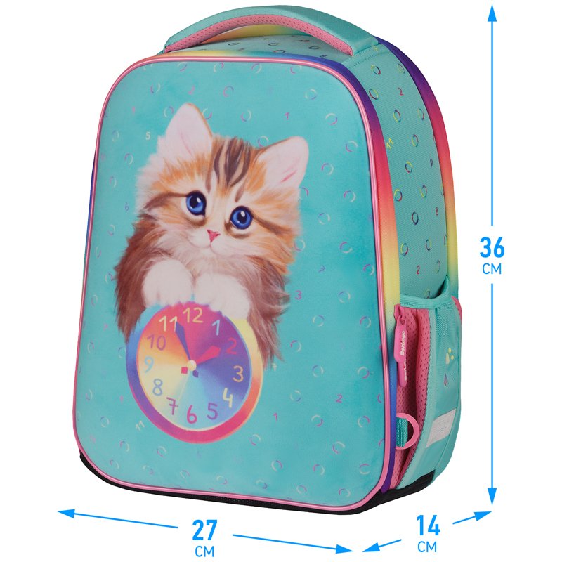 Ранец Berlingo Expert Mini «Кошечка» 36×27×14см, 2 отделения, 2 кармана, анатомическая спинка, мешок для обуви