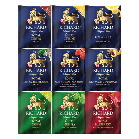 Чай RICHARD «Royal Selection Of Premium Teas» набор 9 видов ассорти 72 пакетика по 2 г