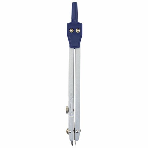 Готовальня BRAUBERG 5 предметов циркуль 140 мм+кронциркуль, держатель для карандаша, грифель, точилка