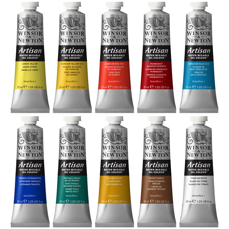 Краски масляные водорастворимые Winsor&Newton «Artisan», 10цв, 37мл ...