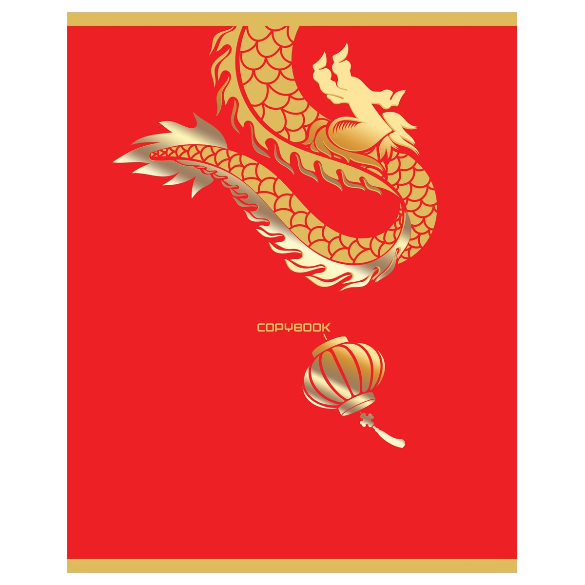 Тетрадь 80л., А5, клетка BG «Dragon», матовая ламинация, тиснение фольгой