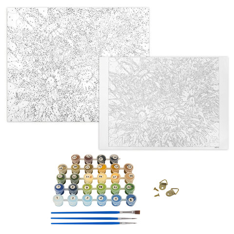 Картина по номерам 40×50 см, ОСТРОВ СОКРОВИЩ «Ромашки», на подрамнике, акрил, кисти