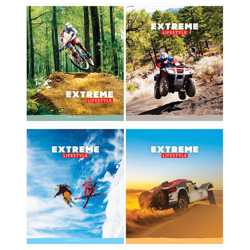 превью Тетрадь 96л., А5, клетка ArtSpace «Спорт. Extreme lifestyle», ВД-лак