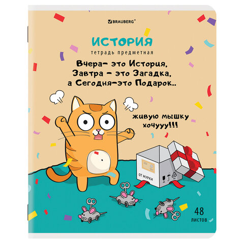 Тетради предметные, КОМПЛЕКТ 12 ПРЕДМЕТОВ, КОТ-ЭНТУЗИАСТ, 48л, TWIN лак, BRAUBERG