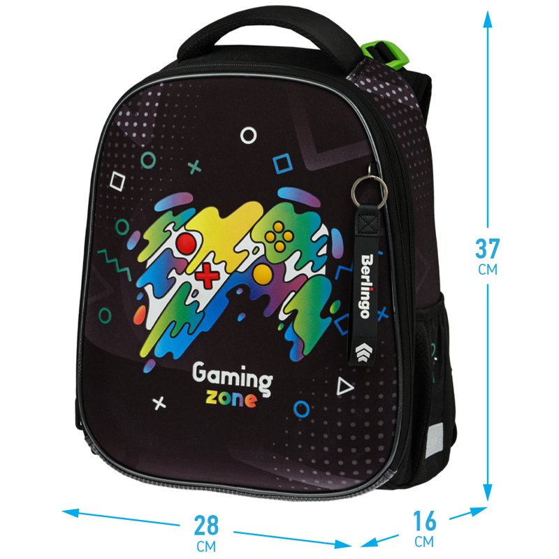 Ранец Berlingo Expert Max «Gaming Zone» 37×28×16см, 2 отделения, анатомическая спинка, дождевик в комплекте