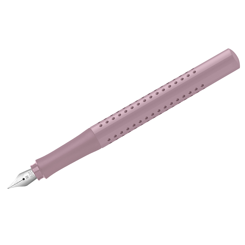 Ручка перьевая Faber-Castell «Grip 2010», синяя, М=0.75мм, трехгран., дымчато-розовый корпус