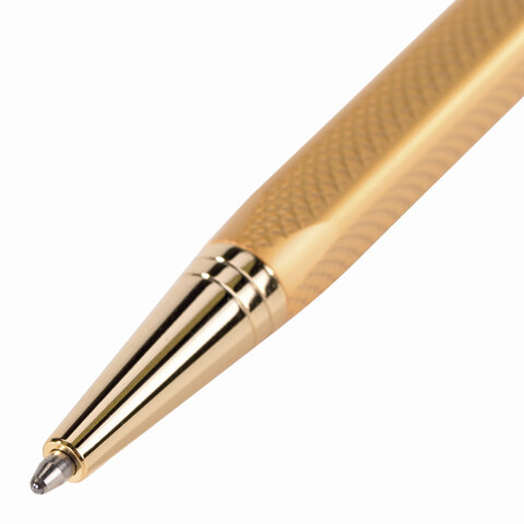 Ручка подарочная шариковая GALANT «Stiletto Gold», тонкий корпус, золотистый, золотистые детали, пишущий узел 0.7 мм, синяя