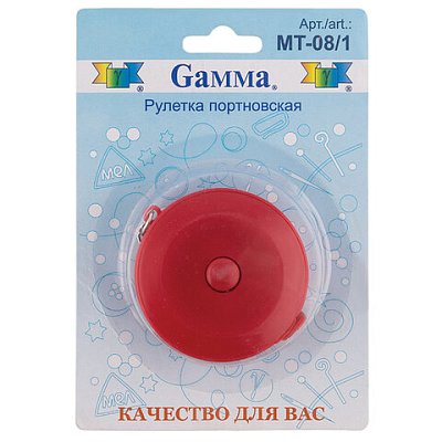 Лента-рулетка портновская пластиковая, длина 150 см, ширина 0.7 см, Gamma