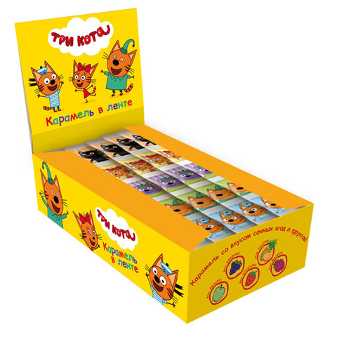 Карамель леденцовая 5+ «Три Кота» с ягодно-фруктовыми вкусами, лента 5 шт. по 3.6 г