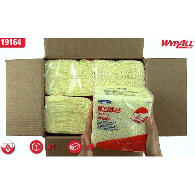 превью Материал протирочный нетканый WypAll X80 Plus желтый 30л/уп 19164 (KFC)