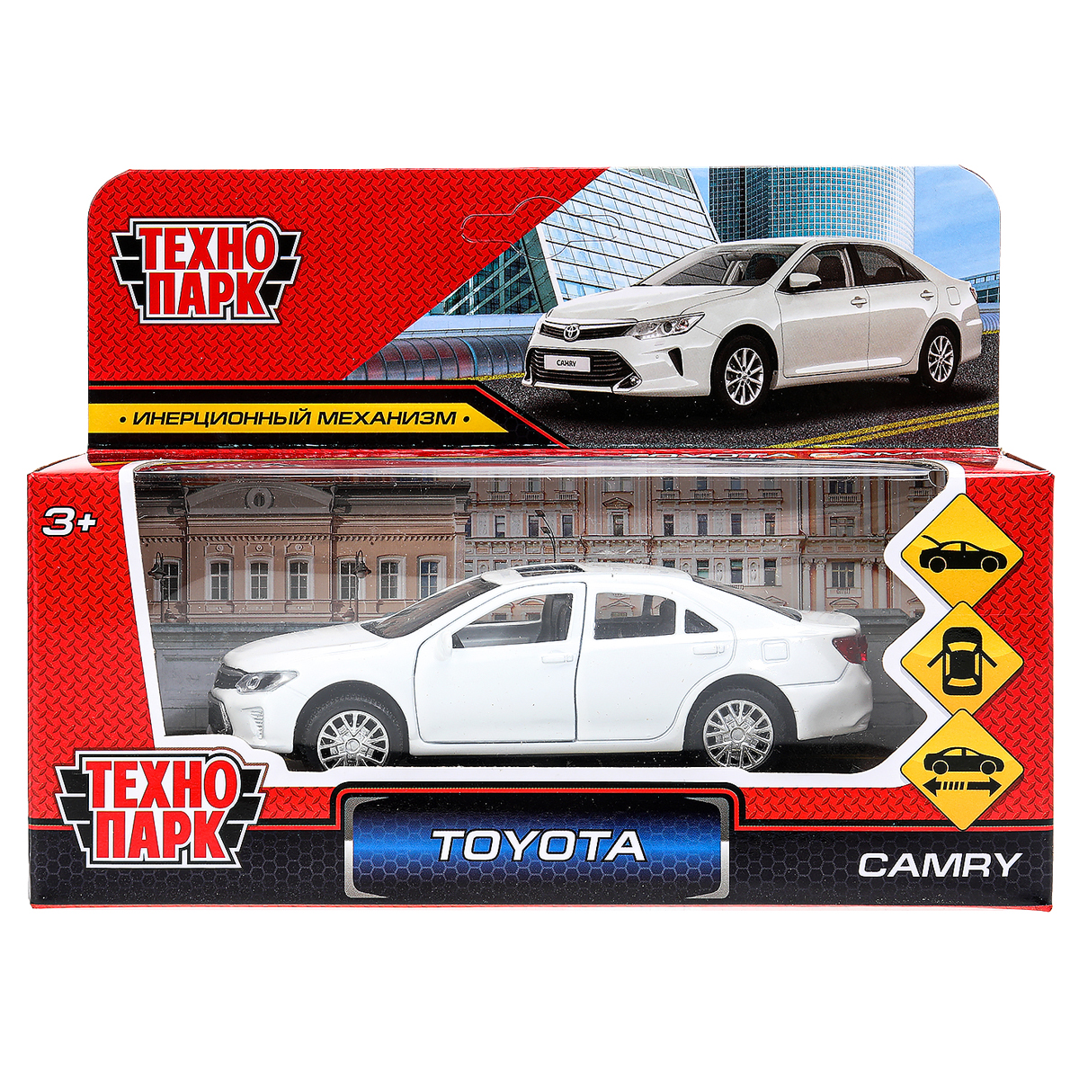превью Машина игрушечная Технопарк «Toyota Camry», TOYOTA, металл., 12см, белый, инерционная, с подвижными элементами