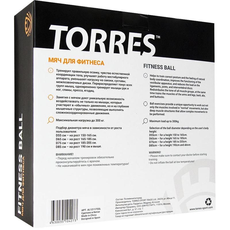 Мяч гимнастический TORRES 65 см - купить в Москве оптом и в розницу в ...