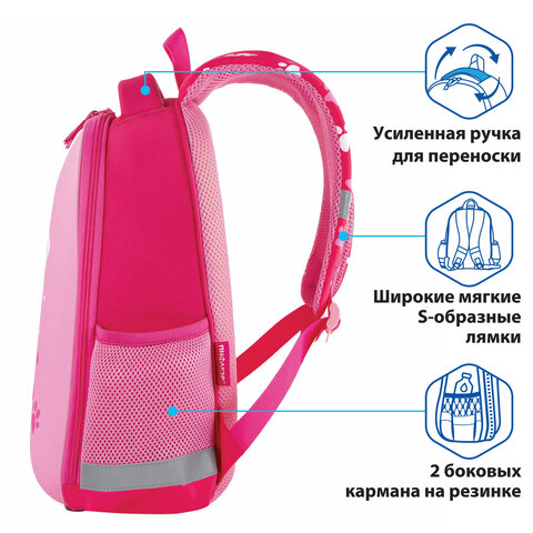 Ранец ПИФАГОР EVA BASIC, 1 отделение, «Fluffy cat», 39×30х16 см