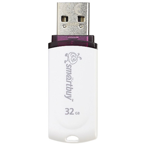 Флэш-диск 32 GB, SMARTBUY Paean, USB 2.0, белый