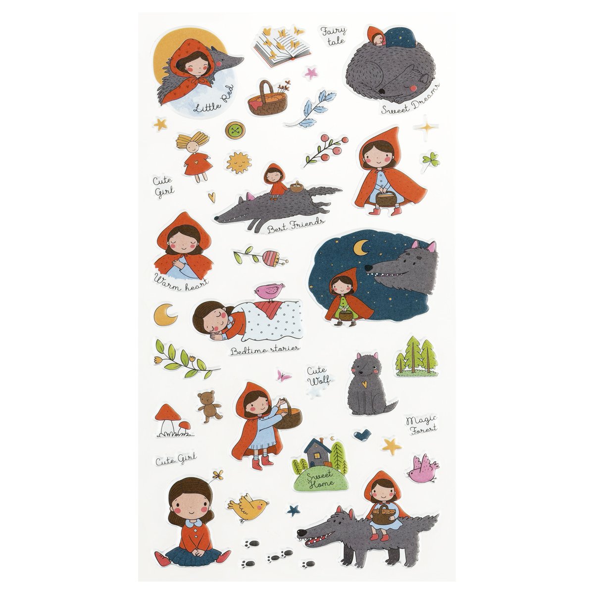 Наклейки объемные MESHU «Little red», 10×23см, пакет европодвес