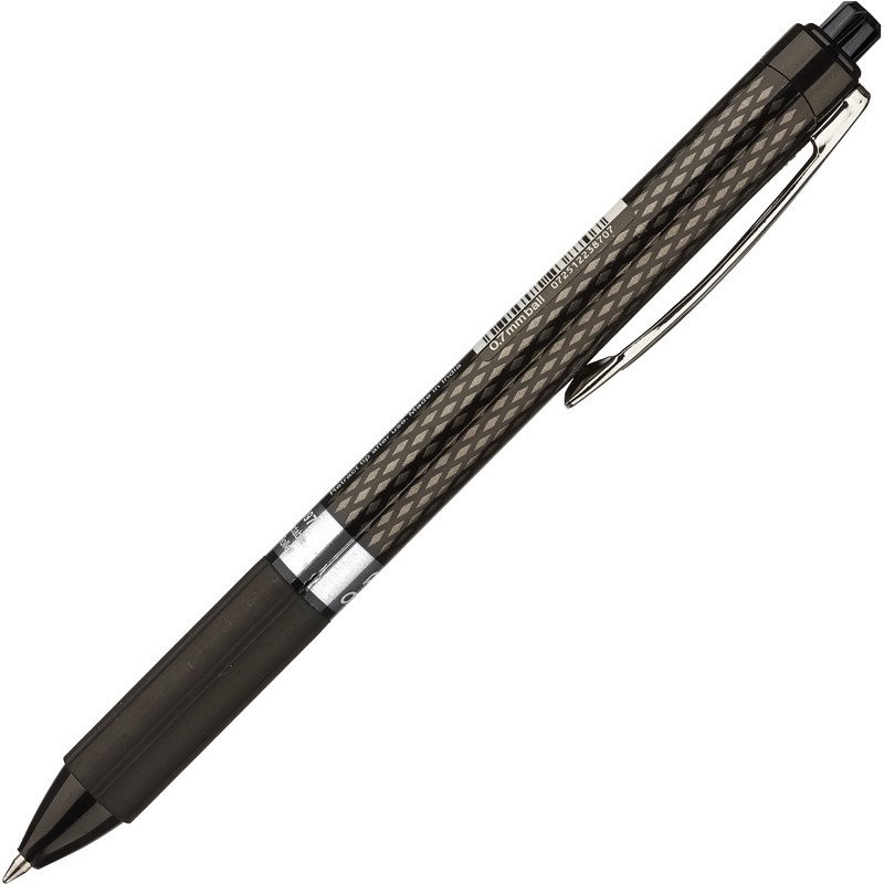 Ручка гелевая Pentel с резиновой манжетой (0,3мм, автомат, мет.клип черный)
