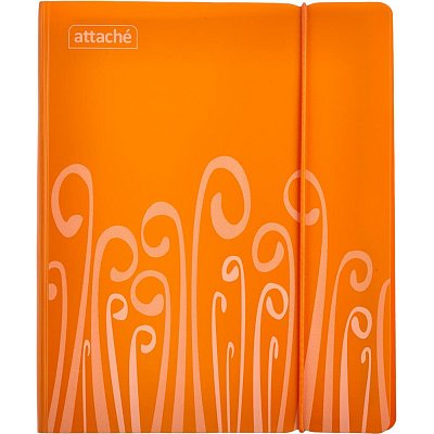 Бизнес-тетрадь Attache Fantasy (А5, 140л, пласт обл, с разд, на кольцах, оранжевый)