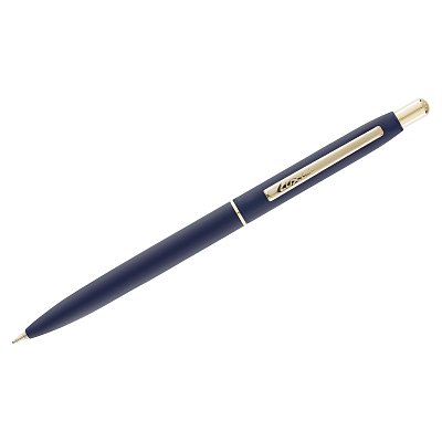 Ручка шариковая Luxor «Sterling» синяя, 1.0мм, корпус синий/золото, кнопочный механизм, футляр