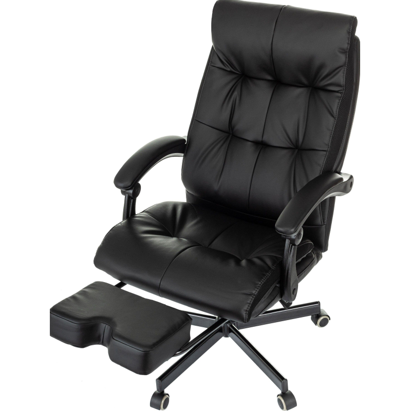 Кресло VB_EChair 624 PU PM черный эко. кожа подст. для ног