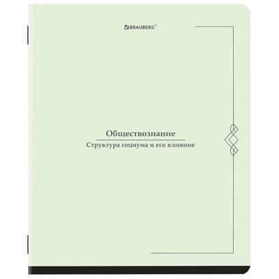 Тетрадь предметная VINTAGE 48 л., SoftTouch, ОБЩЕСТВОЗНАНИЕ, клетка, подсказ, BRAUBERG