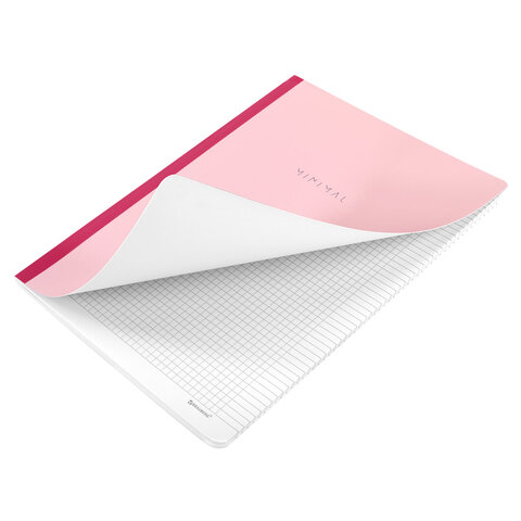 Тетрадь А4 96 л. BRAUBERG, на сшивке с корешком, клетка, обложка картон, «Minimal Pastel»