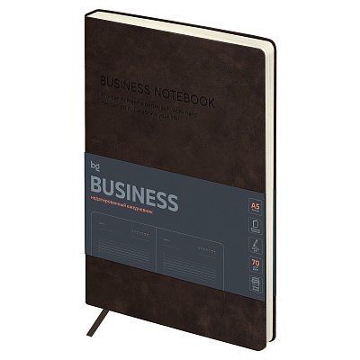 Ежедневник недатированный, А5, 136л., мягкий переплет, кожзам, BG «Business. Tobacco», коричневый