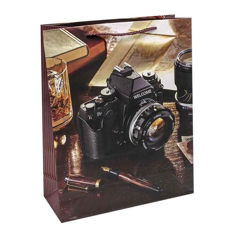 Пакет подарочный бумажный Omg-gift Мужской (32×26×10 см)