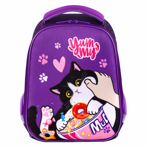 Ранец BRAUBERG KIDS START, 1 отделение, 2 кармана, «Sweet cheeks», велюровая панель, 35×26х13см