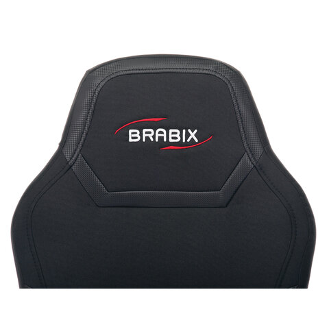 Кресло компьютерное BRABIX «Alpha GM-018», ткань/экокожа, черное, 532636