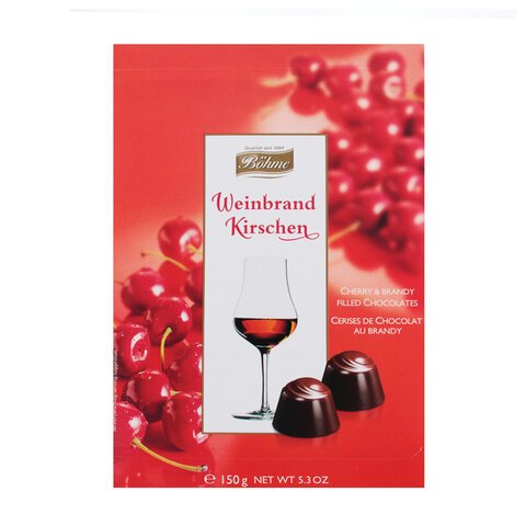 Конфеты шоколадные BOHME «Weinbrand Kirschen» с вишней в коньяке, 150 г, картонная коробка