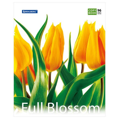 Тетрадь 96 л. BRAUBERG, клетка, обложка мелованный картон, «Full Blossom» («Цветы»), 5 видов