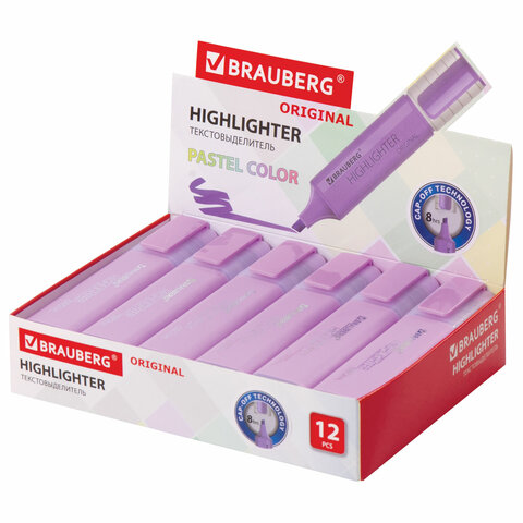 Текстовыделитель BRAUBERG «ORIGINAL PASTEL», ЛАВАНДОВЫЙ, линия 1-5 мм