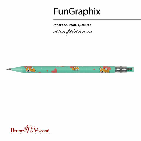 Карандаш механический цанговый с точилкой 2 мм, BRUNO VISCONTI «FunGraphix», Корги