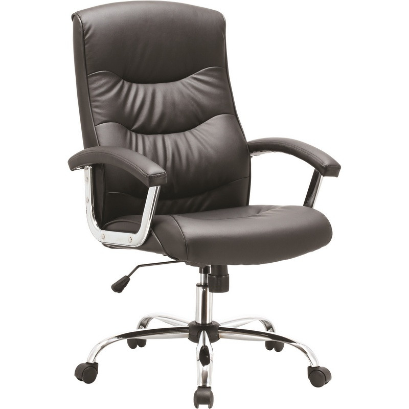 превью Кресло для руководителя Easy Chair 550 TR черное (рециклированная кожа, хромированный металл)