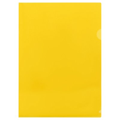Папка-уголок СТАММ А4, 100мкм, пластик, прозрачная, желтая